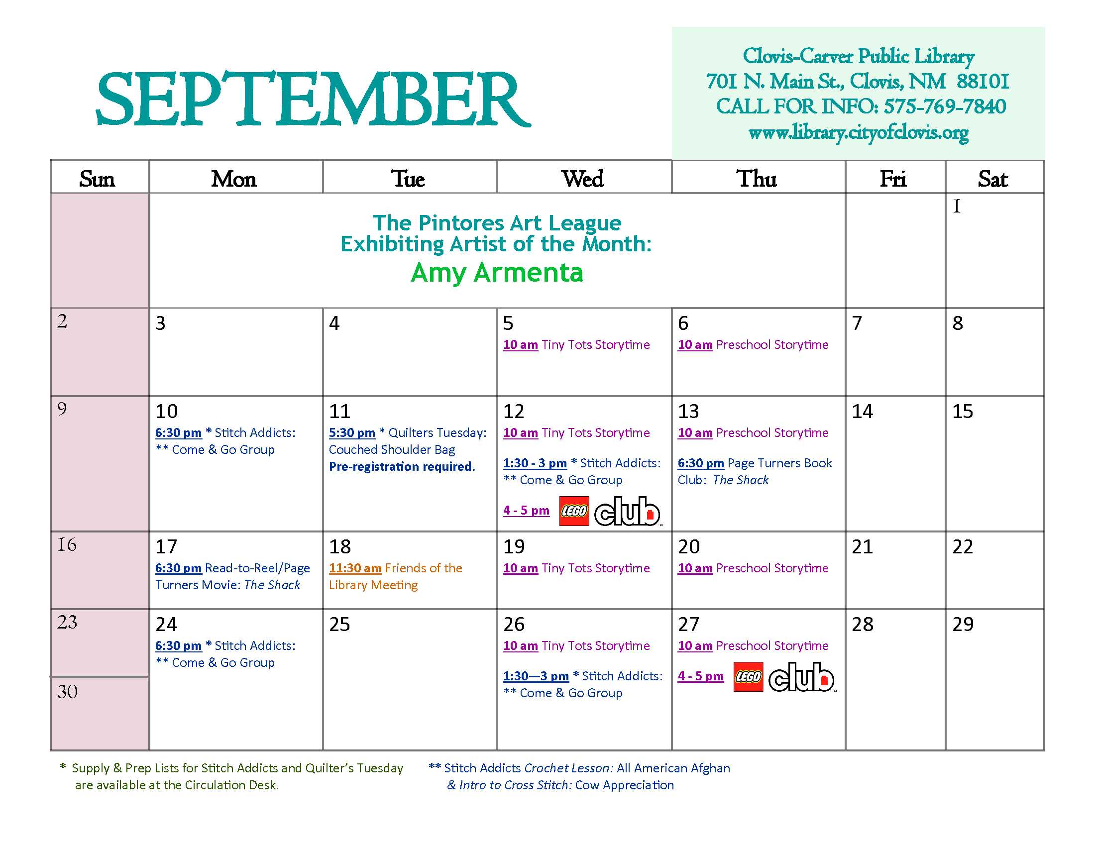 September 2018 Calendar